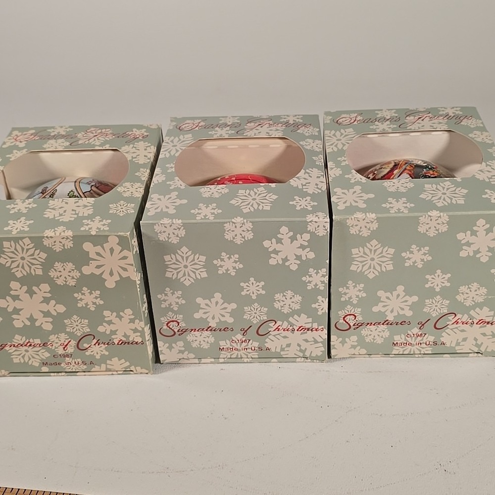 Vintage Signatures Of Christmas Ornament 1987 Lot Of 3 - Picture 16 of 16